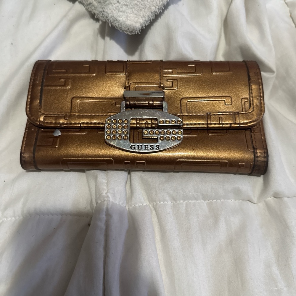 Guess Shiny Gold Clutch Wallet